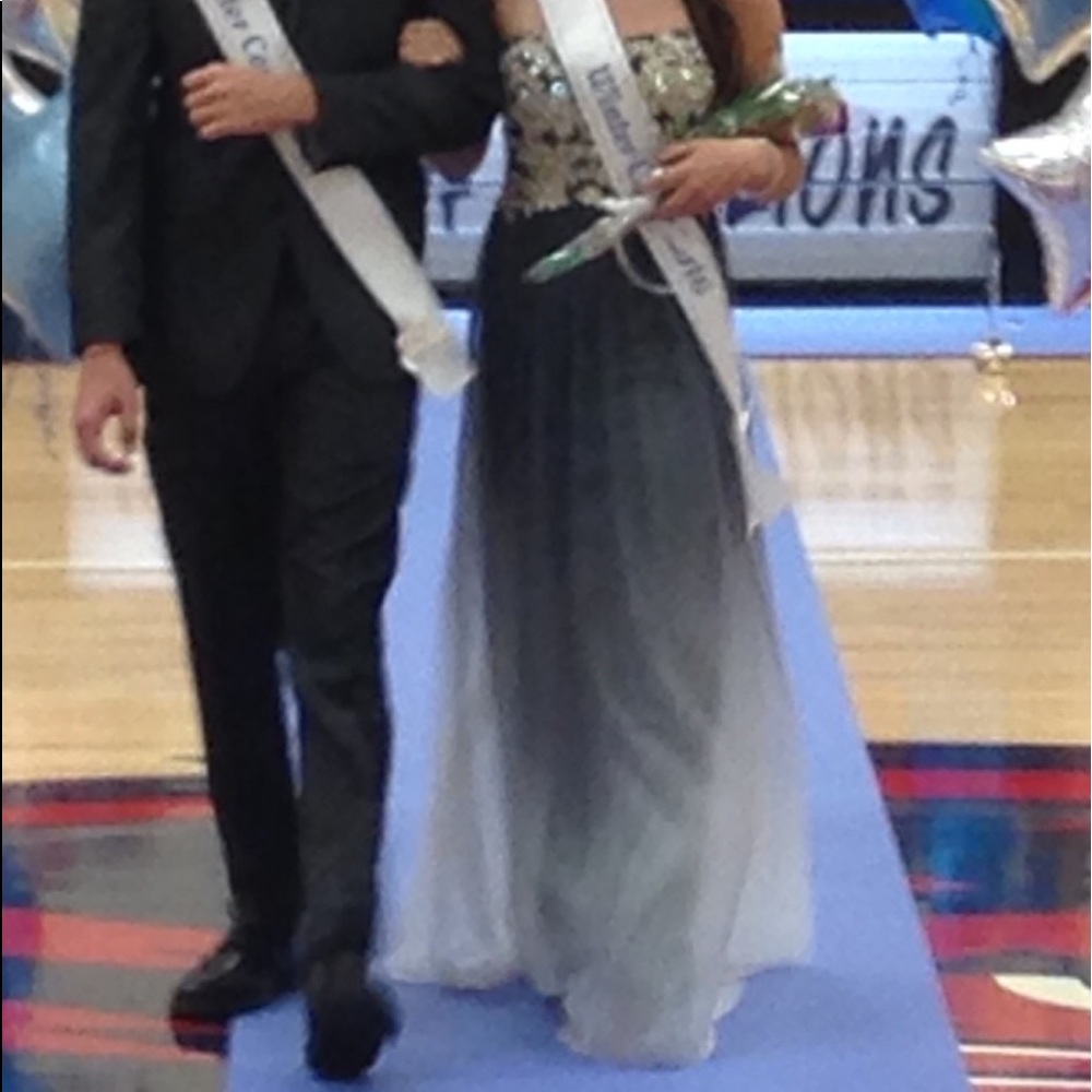 Sze2 Ombré Tulle Illusion Glam Gown Beaded Bodice